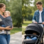 Tragehilfe vs Kinderwagen im Alltag