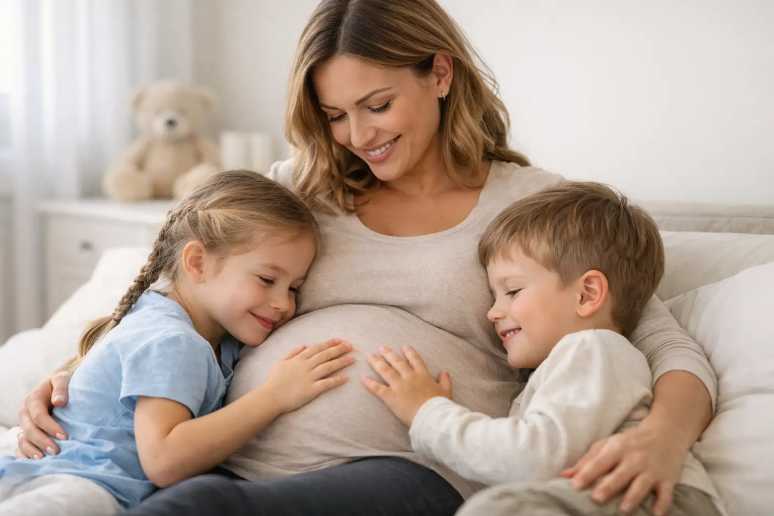 Geschwister vorbereiten auf neues Baby